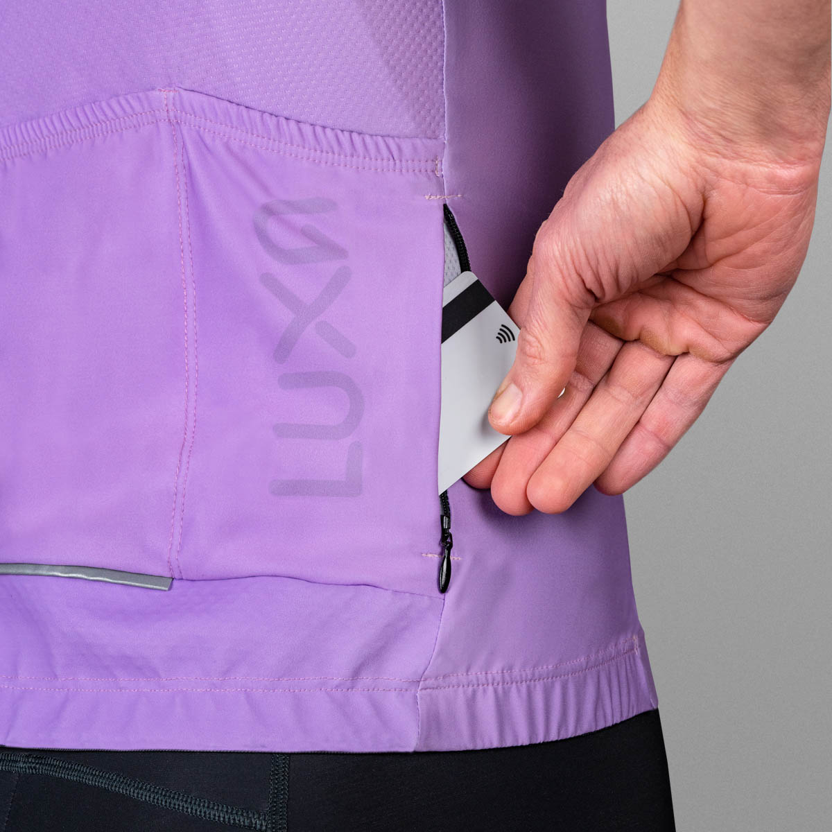 premium cycling apparel made in Europe. Lollipop Lilac Jersey with zippered pocket